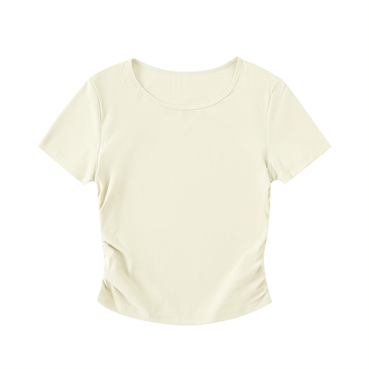 Haut crop moulant froncé