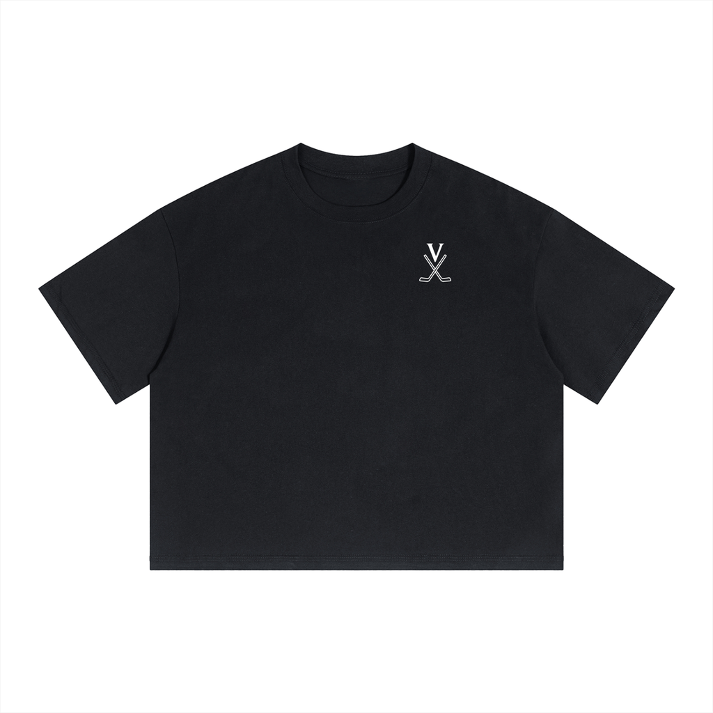 T-shirt crop unisexe à coupe carrée