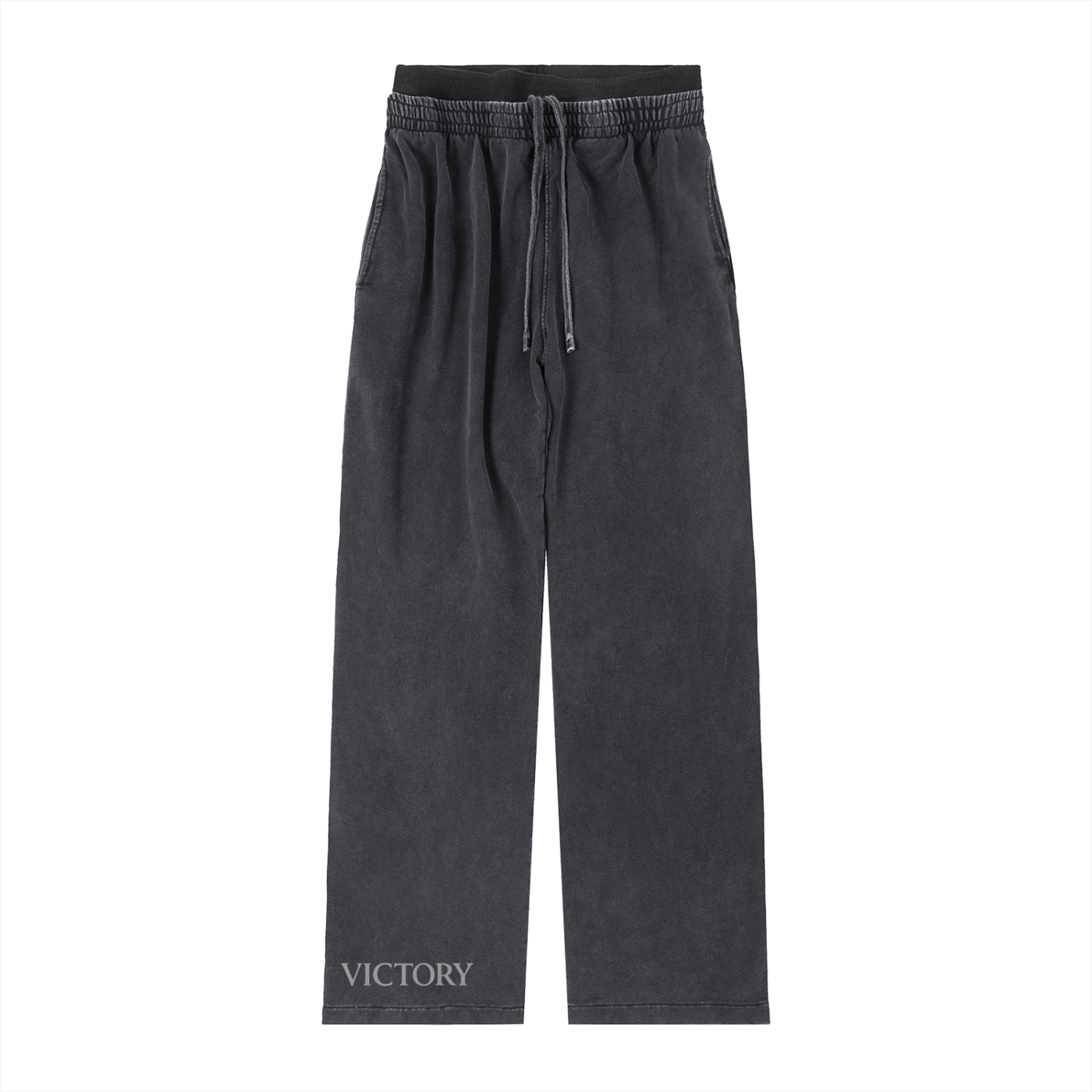 Pantalon taille haute effet délavé vintage