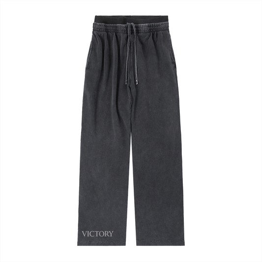 Pantalon taille haute effet délavé vintage